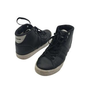 Adidas Cloud Foam Daily QT Leather High Top Black Shoes Women's Sz 6 AW4012